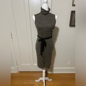 IJoah body con cocktail dress Medium mock turtleneck sleeveless tea length knit